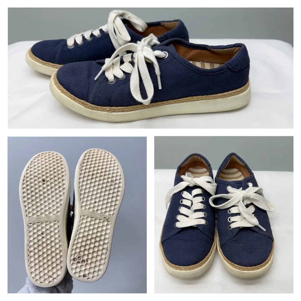 Vionic Hattie VS223 lace up shoes women's 6‎ canvas nautical